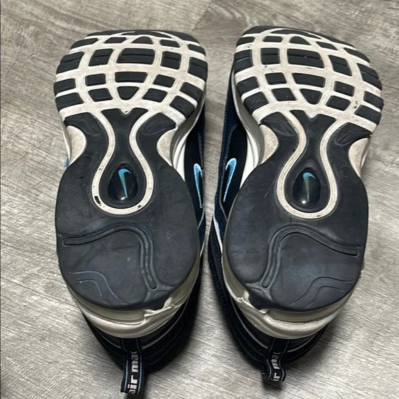 Nike Air Max 97 Black and Blue Sneakers with Air Cushioning - Picture 10 of 14